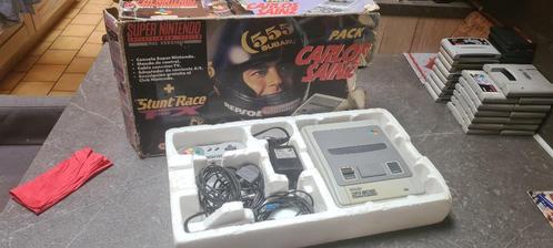 Snes in doos Carlos Sainz-pakket, Games en Spelcomputers, Spelcomputers | Nintendo Super NES, Gebruikt, Ophalen of Verzenden