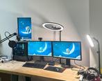 Full triple monitor streaming set-up - RTX3080 - all-in, Computers en Software, Desktop Pc's, 32 GB, Met monitor, 3 TB, Gaming