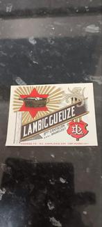 Bieretiket lambic gueuze br Cantillon Brussel, Verzamelen, Biermerken, Ophalen of Verzenden, Zo goed als nieuw