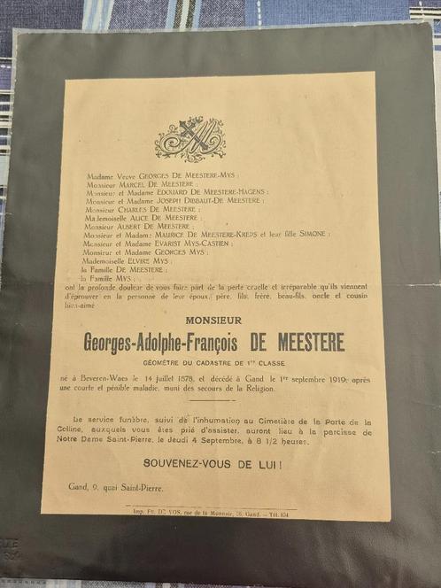 Rouwkaarten, Verzamelen, Bidprentjes en Rouwkaarten, Rouwkaart, Ophalen
