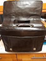 Vintage HISENSE schooltas zeer donkerbruin leer, Ophalen of Verzenden, Zo goed als nieuw, Bruin, Leer