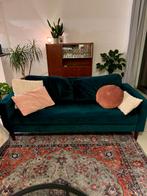 Tof salon velvet mosgroene sofa´s 2- en 3-zit retro stijl, Ophalen, Overige maten, Zo goed als nieuw, Rechte bank