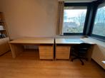 2 bureau’s met ladeblokken, kan in hoekvorm geplaatst worden, Huis en Inrichting, Ophalen, Zo goed als nieuw, Bureau