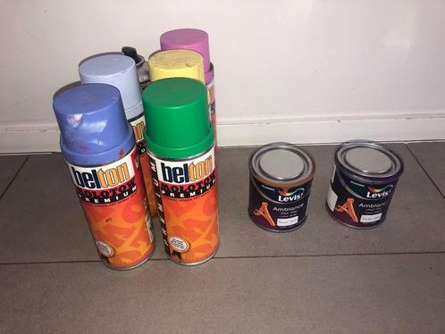 Molotow Belton Spray Paint + Levis Mur Mix Verf, Doe-het-zelf en Bouw, Verf, Beits en Lak, Gebruikt, Verf, Minder dan 5 liter