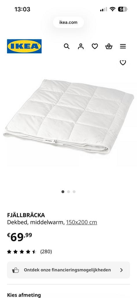 Dekbed ikea 1 persoons, Huis en Inrichting, Slaapkamer | Matrassen en Bedbodems, Zo goed als nieuw, Ophalen