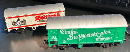 2329. 2 H0 Roco overdekte auto's. DB huifkar, Hobby en Vrije tijd, Modeltreinen | H0, Gebruikt, Wagon, Roco, Ophalen