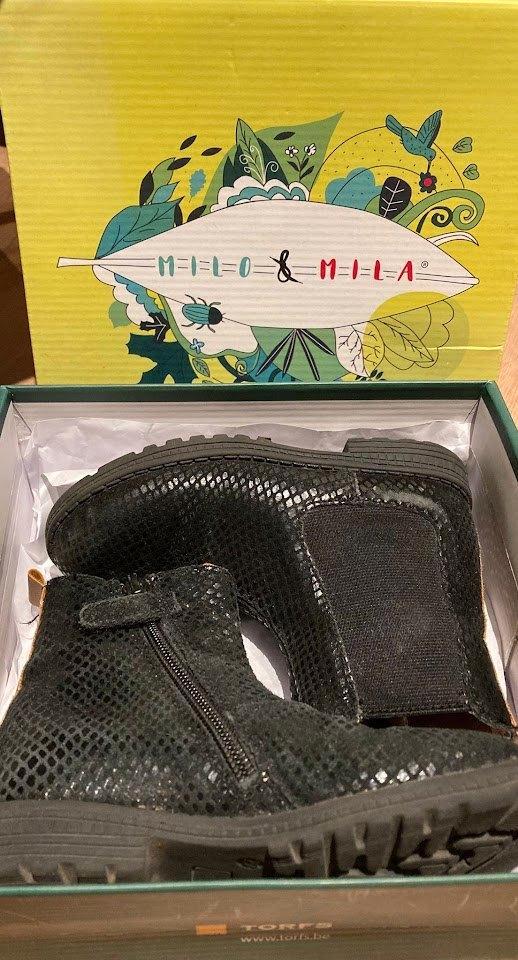 Zwarte Milo & Mila laarsjes meisje maat 27, Kinderen en Baby's, Kinderkleding | Schoenen en Sokken, Meisje, Ophalen