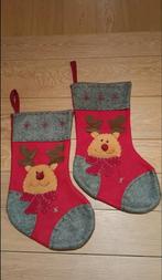 Set van 2 kerstsokken voor de open haard met rendier, Ophalen of Verzenden, Zo goed als nieuw, Versiering
