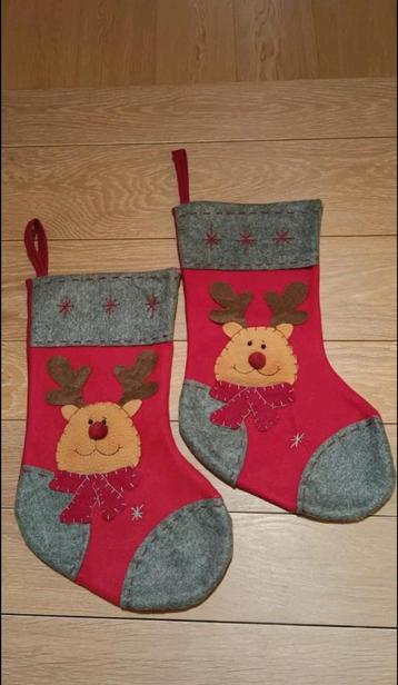 Lot de 2 chaussettes de cheminée de Noël Renne beschikbaar voor biedingen