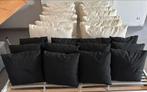 Lot de coussins tissu épais pour salon jardin extérieur, Ophalen, Zo goed als nieuw, Zwart