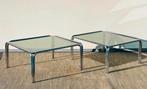 Paire de tables basses chrome # Vintage 70s # Salontafels, Moins de 50 cm, Enlèvement ou Envoi, 50 à 100 cm, 50 à 100 cm