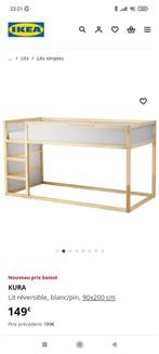 Lit réversible Kura Ikea, Enfants & Bébés, Chambre d'enfant | Lits, Lit mezzanine ou Lit superposé, 85 à 100 cm, Enlèvement, 180 cm ou plus