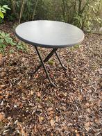 terrastafel opklapbaar, Tuin en Terras, Tuintafels, Ophalen, Zo goed als nieuw, Rond, Metaal