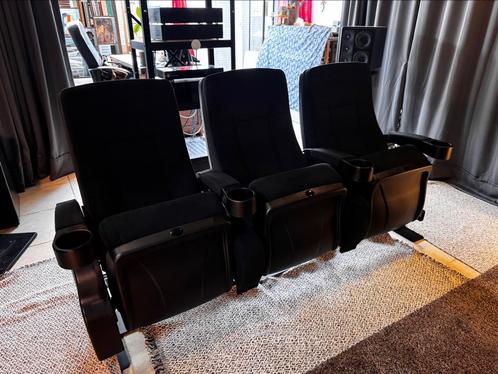 Set van 3 bioscoopstoelen, Huis en Inrichting, Stoelen, Zwart, Ophalen