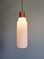 Scandinavische hanglamp in witte opaline en koper, 1960, Ophalen of Verzenden, Gebruikt, Glas, Scandinave