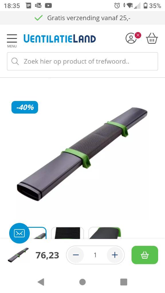 Vasco easyflow kanalen, Doe-het-zelf en Bouw, Ventilatie en Afzuiging, Zo goed als nieuw, Ophalen