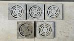 Aluminium putdeksels Carrar 20x20 cm (totaal 5 stuks - 50€), Ophalen, Gebruikt, Aluminium, Afvoer