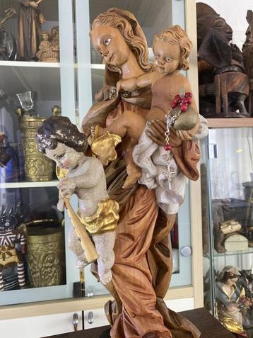 Anton Reiser - Madonna met Kind en antieke engel - 53 cm beschikbaar voor biedingen