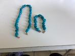 1 setje turkooiskleurige sieraden., Handtassen en Accessoires, Armbanden, Overige materialen, Overige kleuren, Nieuw, Ophalen of Verzenden