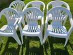 6 chaises de jardin en plastique blanc, Jardin & Terrasse, Comme neuf, Synthétique, Enlèvement