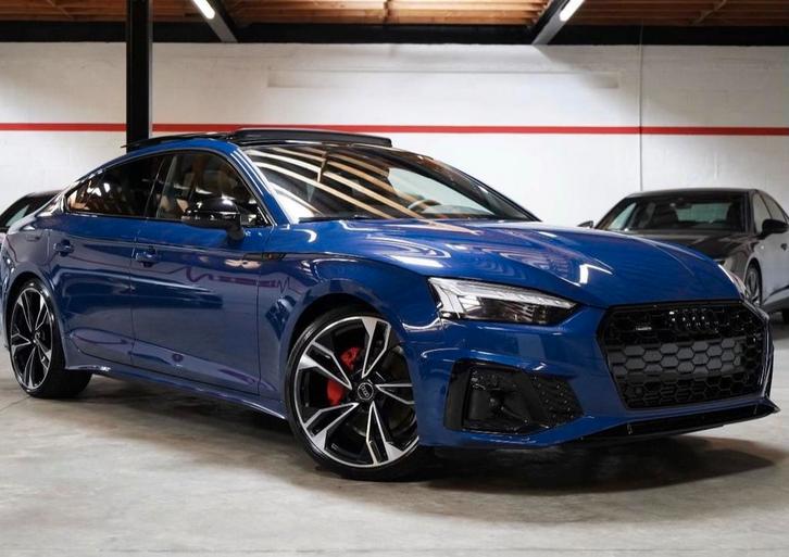 Audi A5, Auto's, Audi, Particulier, A5, Android Auto, Benzine, Euro 6, Berline, 5 deurs, Automaat, Blauw, Zwart, Leder, Ophalen