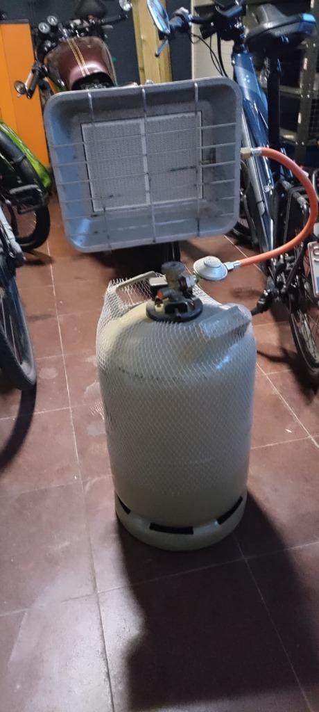 gasverwarmer - gasstraler - terrasverwarming, Tuin en Terras, Terrasverwarmers, Gebruikt, Gas, Vloer, Ophalen