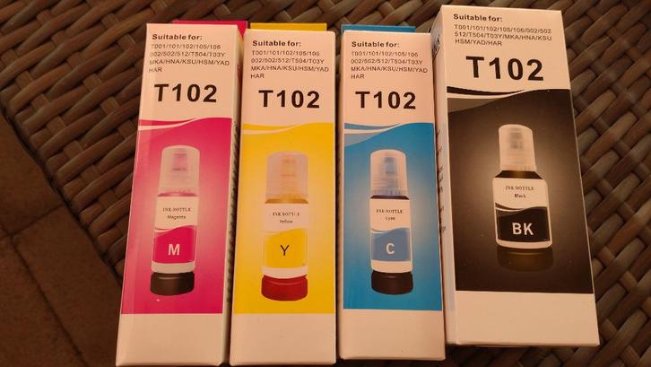 Lot de 5 kits de 4 flacons d'encre pour imprimante 4 coul, Computers en Software, Printerbenodigdheden, Nieuw, Overige typen, Ophalen