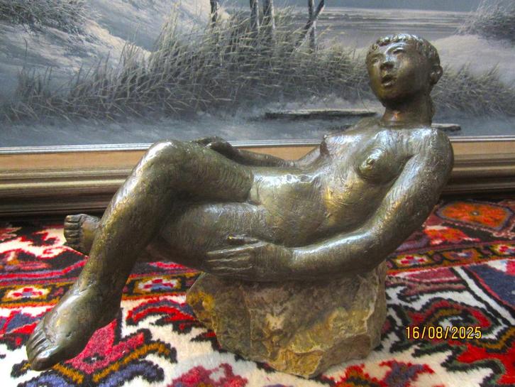 "Liggend naakt" - Jozef Van Acker (1937 - 2024), Antiek en Kunst, Kunst | Beelden en Houtsnijwerken, Ophalen