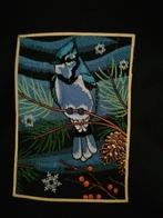 Prachtige blauwe kardinaal in schitterende kleuren geborduur, Ophalen of Verzenden, Nieuw