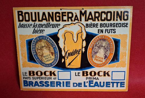 Reclame bord Boulanger Marcoing Bock Brie. De Leauette, Verzamelen, Merken en Reclamevoorwerpen, Gebruikt, Reclamebord, Ophalen of Verzenden