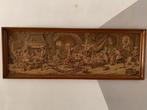 Antiek ingelijst Frans wandtapijt met barscène, Antiek en Kunst, Ophalen