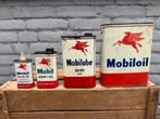 Mobiloil olie blikken, Verzamelen, Ophalen of Verzenden, Gebruikt, Overige, Overige merken