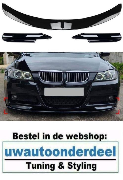 Spoiler Lip glans Zwart M Look Voor Bmw 3 Serie E90 E91 M Pa, Auto diversen, Tuning en Styling, Verzenden