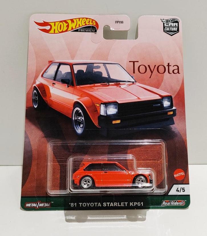 Hot Wheels '81 Toyota Starlet KP61 Toyota Series (uit 2022), Hobby & Loisirs créatifs, Voitures miniatures | Échelles Autre, Enlèvement ou Envoi