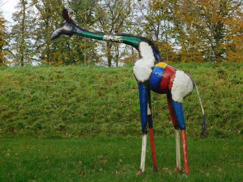 Giraffe ''Balou'' XL - 165 x 150 cm - Handgemaakt Kunstwerk, Antiek en Kunst, Ophalen of Verzenden
