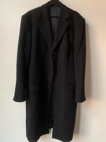 Zwarte lange jas van puur kasjmier van Edoardo Bonaxxi beschikbaar voor biedingen