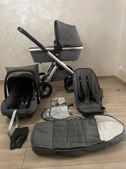 Dubatti One Black/Grey Kinderwagen 3-in-1 Complete, Kinderen en Baby's, Buggy's, Voetenzak, Ophalen of Verzenden