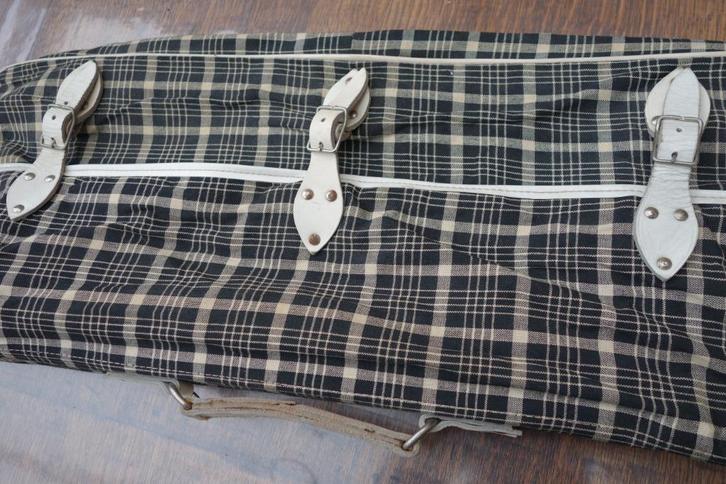 originele katoenen vintage geruite tas voor tennisracket, Sport en Fitness, Badminton, Zo goed als nieuw, Tas, Ophalen