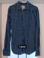 Chemise bleu et noir à carreaux ' Esprit ' L, Kleding | Heren, Overhemden, Ophalen of Verzenden, Gedragen, Blauw, Halswijdte 41/42 (L)