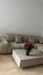 Zetel en koffietafel (travertin stijl), Huis en Inrichting, Ophalen, Gebruikt, Travertin minimalist