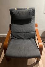 Ikea Poäng stoel, donkerblauw/antraciet, Huis en Inrichting, Fauteuils, Ophalen, Gebruikt