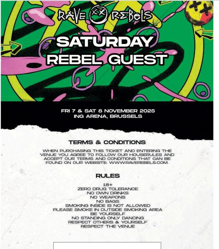 Tickets Rave Rebels 7 november, Tickets en Kaartjes, Concerten | Dance, November