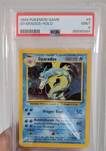 Gyarados Base set 6/102 PSA9 engels (net terug van grading)