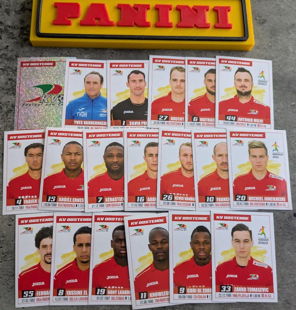 Panini FOOTBALL 2017 19 STICKERS KV OOSTENDE  VOETBAL, Ophalen of Verzenden, Nieuw