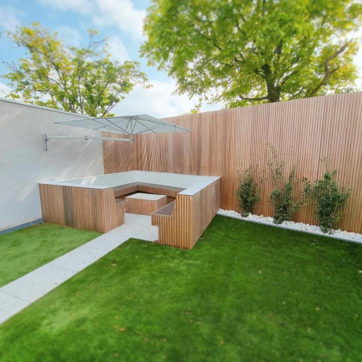 Nieuwe Umbrosa Paraflex muurparasol, Jardin & Terrasse, Parasols, Neuf, Parasol mural, 3 à 4 mètres, Inclinable, Réglable, Étanche