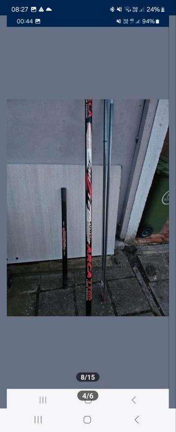 Vishengel 9,5m met 2 topsets, Watersport en Boten, Hengelsport | Zeevissen, Ophalen, Zo goed als nieuw