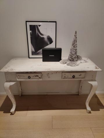 Houten muurtafel console wit gebeitst  beschikbaar voor biedingen