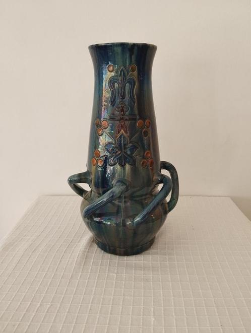 Vlaams/Brugs aardewerk Zandlopermodel met 6 handgrepen, Antiquités & Art, Antiquités | Céramique & Poterie, Enlèvement ou Envoi