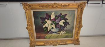 Europese school (XIX) - still life with hyacinths/vase beschikbaar voor biedingen