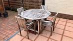Teaken tuintafel met 4 stoelen., Ophalen, 4 zitplaatsen, Gebruikt, Teakhout